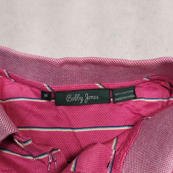 Bobby Jones Casual Collared Short Sleeve Polo Shirt Adult Mens Size M Pink - Picture 3 of 10